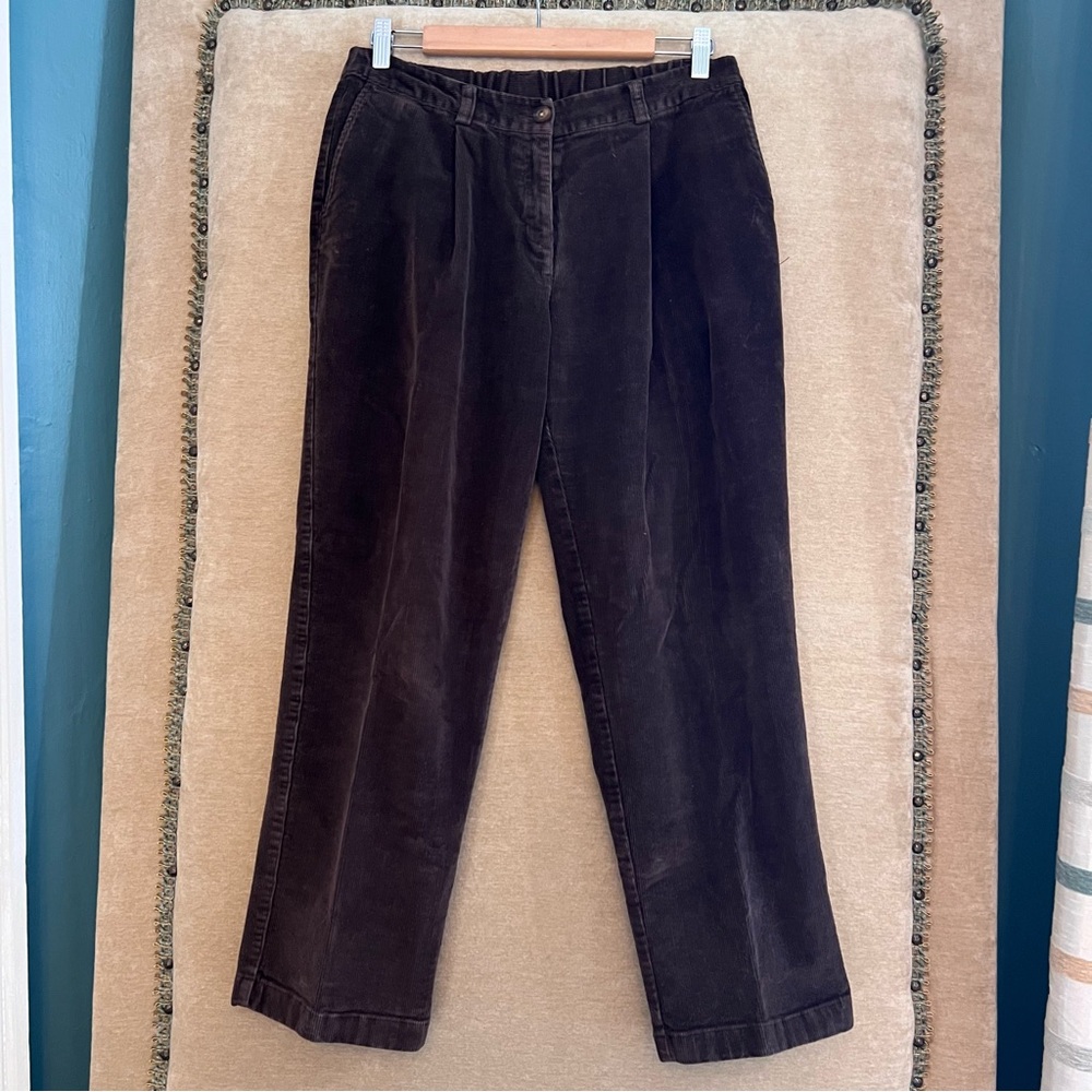 L.L. BEAN Pleat Front Corduroy Trousers Petite
